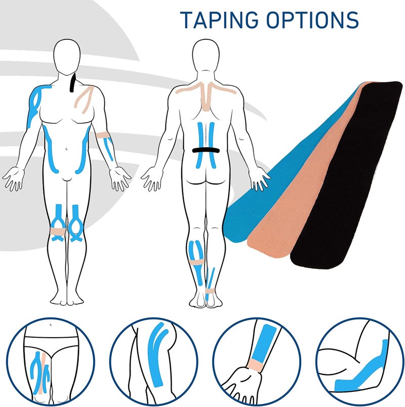Axion Kinesiology Tapes PRECUT Mix Set | 60 Pre-Cut Multicolored Sport Tape Strips 10 x 2 in - on 3 Rolls | Waterproof • Skin-Friendly • Elastic | Kinesiology Tapes Ideal for Sports - Image 3